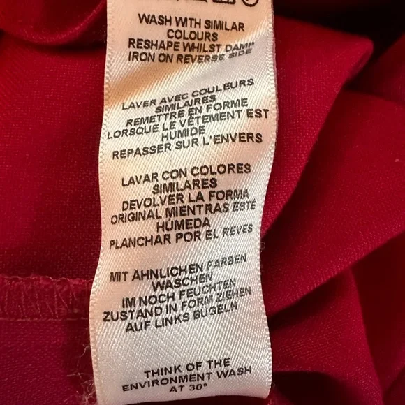 ASOS cranberry fitted puff sleeves back zipper back slit 8 midi pleats dress - Picture 12 of 14